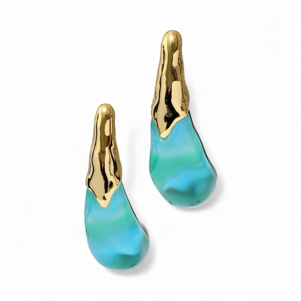 Alexis Bittar Gold and Turquoise Earrings